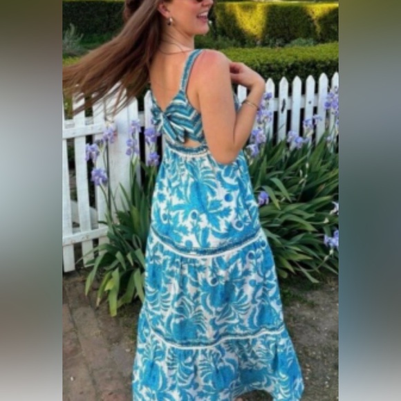 Joie Turquoise and White Maxi Dress. Size 4. Fits like xs/small - Picture 2 of 13